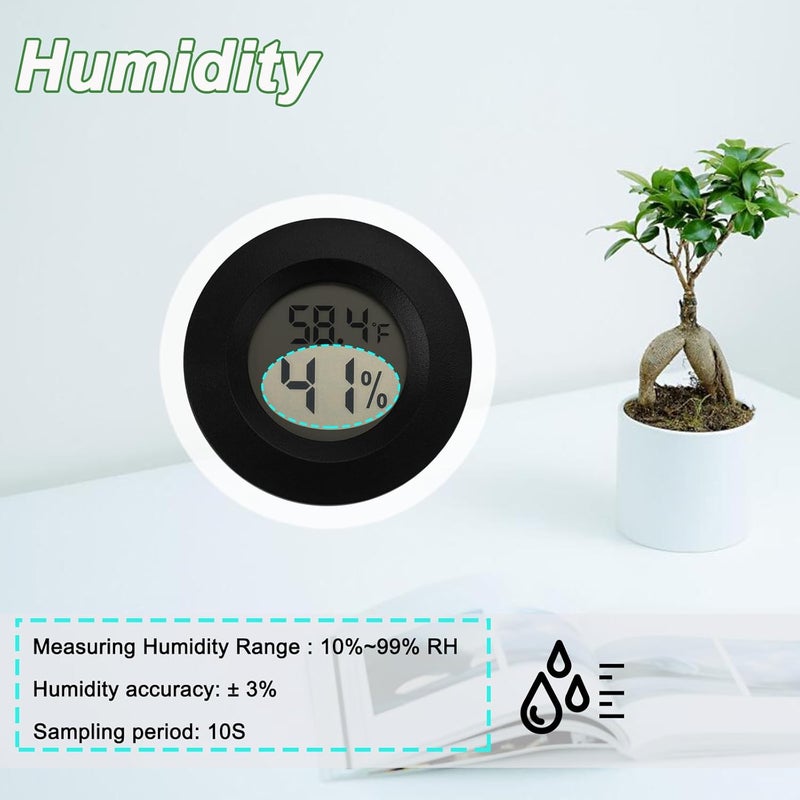 Serundo Auto Mini Hygrometer Thermometer Digital Humidity Meter Indoor/Outdoor Humidity Monitor Reptile Thermometer for Greenhouse Garden Cellar Fahrenheit(℉)/ Celsius(℃) 2 Pack - Image 5